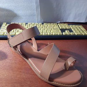 NEW ! Franco Sarto Women Graze Leather Ankle Strap Strappy Sandal Brown Size 11